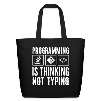 Funny Software Developer Computer Programmer - Eco-Friendly Cotton Tote - black - Front