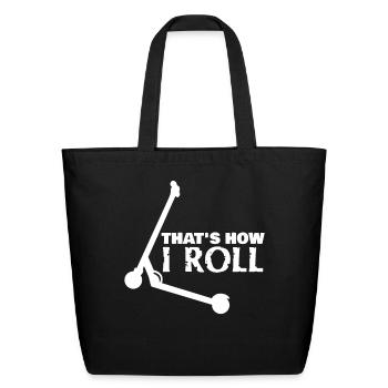 Kick Scooter Scooter - Eco-Friendly Cotton Tote - black - Front