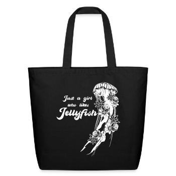 Jellyfish Flowers Sea Jellies - Eco-Friendly Cotton Tote - black - Front