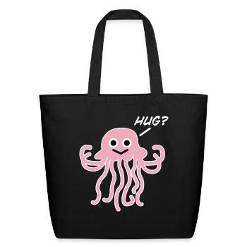 Jellyfish Hug Sea Jellies - Eco-Friendly Cotton Tote - black - Front