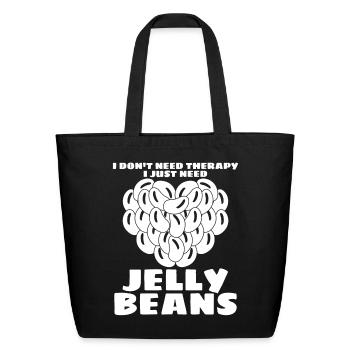 Jelly Beans Heart Jelly Bean Jelly Sweets - Eco-Friendly Cotton Tote - black - Front