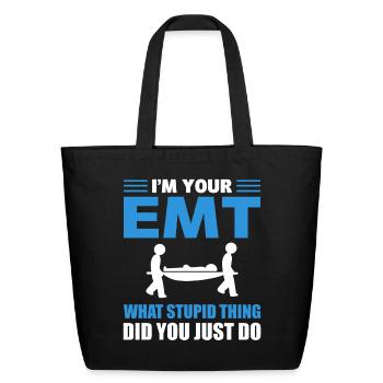EMT Paramedics - Eco-Friendly Cotton Tote - black - Front