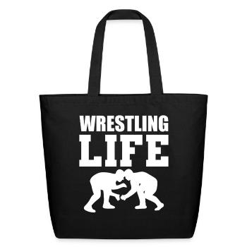 Wrestling Life Wrestling Coach - Eco-Friendly Cotton Tote - black - Front