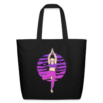 Yoga Pose Yoga Instructor - Eco-Friendly Cotton Tote - black - Front