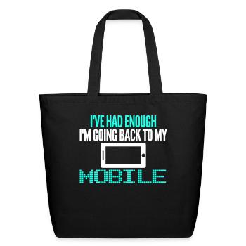 Cellphone Mobile Phone Smartphone - Eco-Friendly Cotton Tote - black - Front