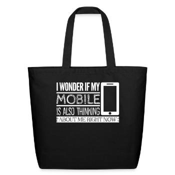 Smartphone Mobile Phone Cellphone - Eco-Friendly Cotton Tote - black - Front