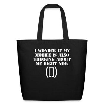 Cellphone Smartphone Mobile Phone - Eco-Friendly Cotton Tote - black - Front