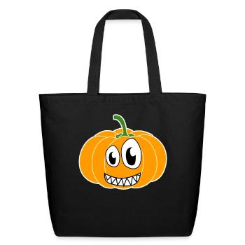 Pumpkins Crazy Pumpkin - Eco-Friendly Cotton Tote - black - Front
