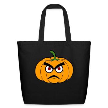 Grumpy Pumpkin Pumpkins - Eco-Friendly Cotton Tote - black - Front