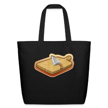 cutting board - Eco-Friendly Cotton Tote - black - Front