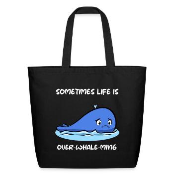 Whale Pun Whale Biologist - Eco-Friendly Cotton Tote - black - Front