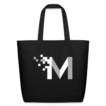 M Abstract - Eco-Friendly Cotton Tote - black - Front