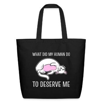 Funny Cat Lover Cat Behaviorist - Eco-Friendly Cotton Tote - black - Front