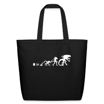 Evolution Alien tshirt - Eco-Friendly Cotton Tote - black - Front
