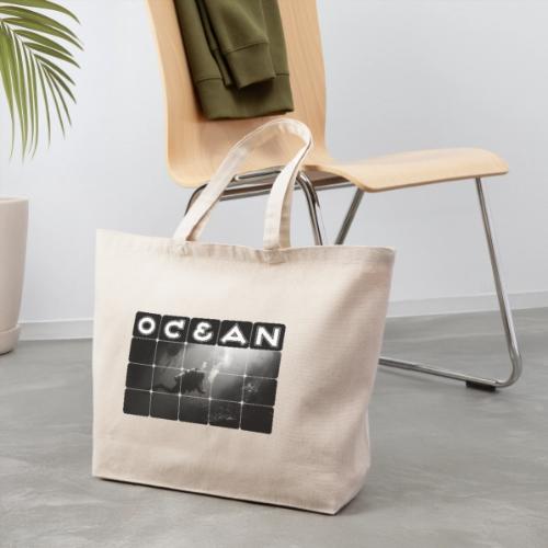 Ocean: Monochrome descent of a scuba diver - Eco-Friendly Cotton Tote