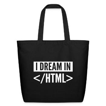 Funny Coding Web Developer - Eco-Friendly Cotton Tote - black - Front