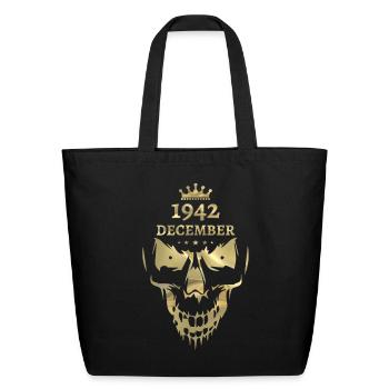 1942 January skull gold - Eco-Friendly Cotton Tote - black - Front