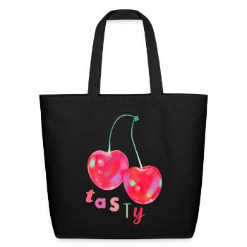 Tasty Graphic - Eco-Friendly Cotton Tote - black - Front