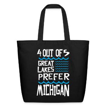 4 out of 5 Great Lakes Michigan Pride - Eco-Friendly Cotton Tote - black - Front