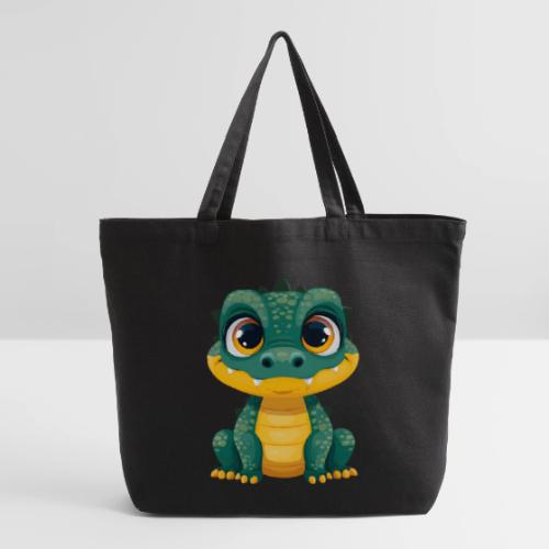 Smiling Cartoon Alligator - Eco-Friendly Cotton Tote