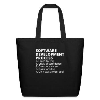Software Development process - Eco-Friendly Cotton Tote - black - Front
