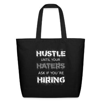 Hustle - Eco-Friendly Cotton Tote - black - Front