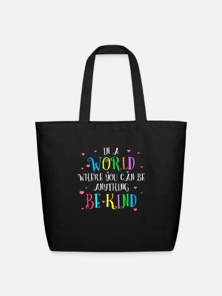 Be Kind - Eco-Friendly Cotton Tote - black