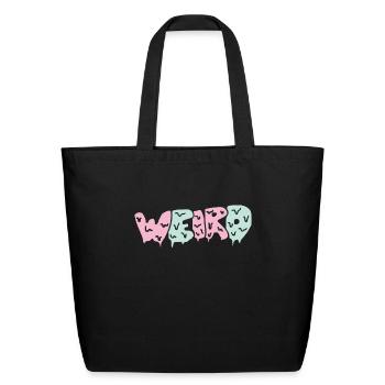 Weird Crop Top Femmes Tumblr Dope Grunge Indie Hip - Sac fourre-tout en coton naturel - noir - Devant