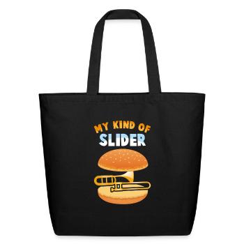 Funny Trombone Player Slider Musician Trombonist - Eco-Friendly Cotton Tote - black - Front