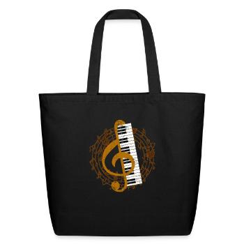 Piano Music Classical Music - Eco-Friendly Cotton Tote - black - Front