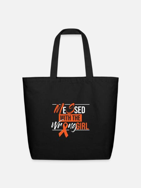 MS Multiple Sclerosis Awareness - Eco-Friendly Cotton Tote - black