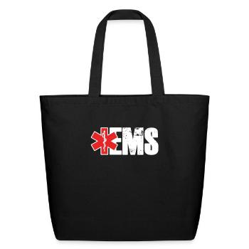 EMS Paramedic Caduceus EMT Doctor Nurse Medicine - Eco-Friendly Cotton Tote - black - Front