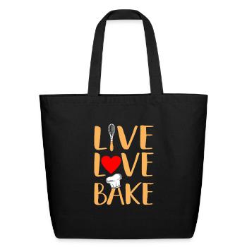 Baking - Eco-Friendly Cotton Tote - black - Front