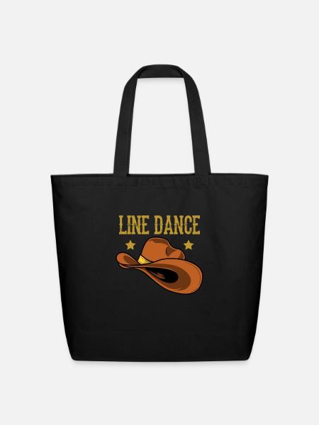 Line Dancing Dance - Eco-Friendly Cotton Tote - black