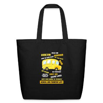 School Bus Monitor Life - Eco-Friendly Cotton Tote - black - Front