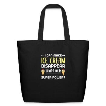 Ice Cream - Eco-Friendly Cotton Tote - black - Front