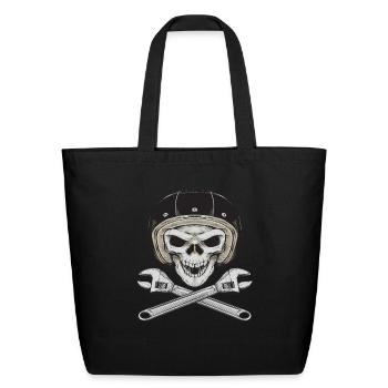 Skull Skull Flage - Eco-Friendly Cotton Tote - black - Front