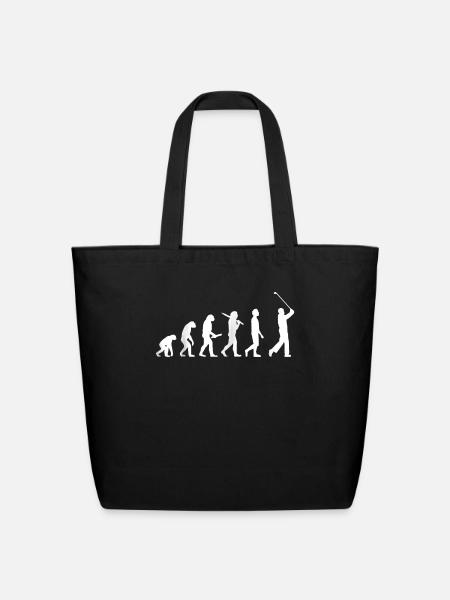 Funny Golf Evolution For Golfers Golf Players - Eco-Friendly Cotton Tote - black
