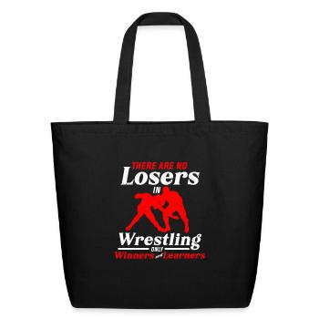 Wrestling Gifts for a Wrestling Fan - Eco-Friendly Cotton Tote - black - Front