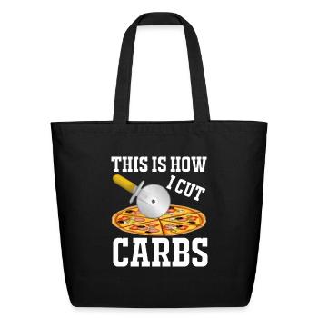 This is how i Cut Carbs - Eco-Friendly Cotton Tote - black - Front