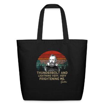 Thunderbolt and lightning Galileo Astronomy - Eco-Friendly Cotton Tote - black - Front