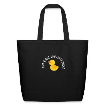 Just A Girl Who Loves Ducks Cute Duck Lover - Eco-Friendly Cotton Tote - black - Front