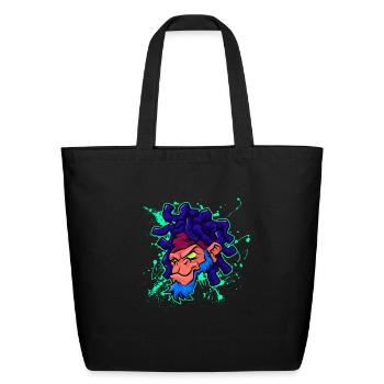 monkey gorilla face design - Eco-Friendly Cotton Tote - black - Front