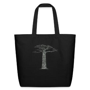 Baobab Tree Wisdom - Eco-Friendly Cotton Tote - black - Front