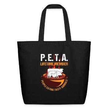 P.E.T.A People Eating Tasty Animals - Eco-Friendly Cotton Tote - black - Front