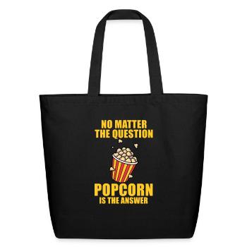 Popcorn - Eco-Friendly Cotton Tote - black - Front