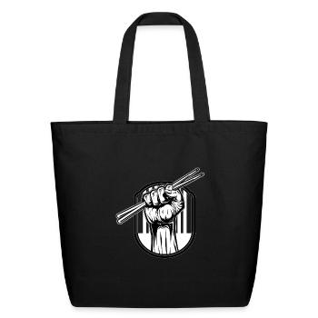 drumsticks drummer - Eco-Friendly Cotton Tote - black - Front