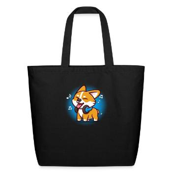 Corgi - Eco-Friendly Cotton Tote - black - Front