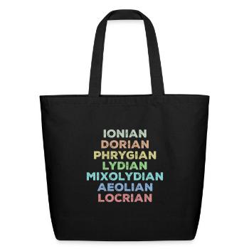 Classical Music Greek Modes Musician Theory Study - Eco-Friendly Cotton Tote - black - Front