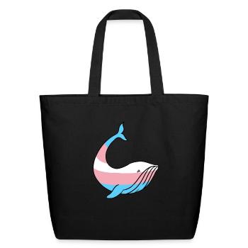 Whale Trans Pride - Eco-Friendly Cotton Tote - black - Front